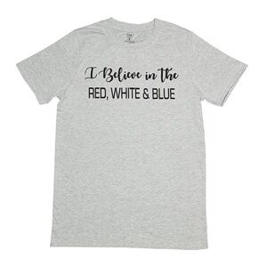 VHC I Believe in the RWB T-Shirt, Light Grey SM- 2XL